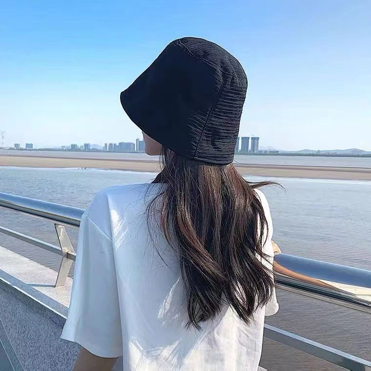 Topi Bucket Pria / Wanita Warna Polos Gaya Korea Untuk Musim Panas