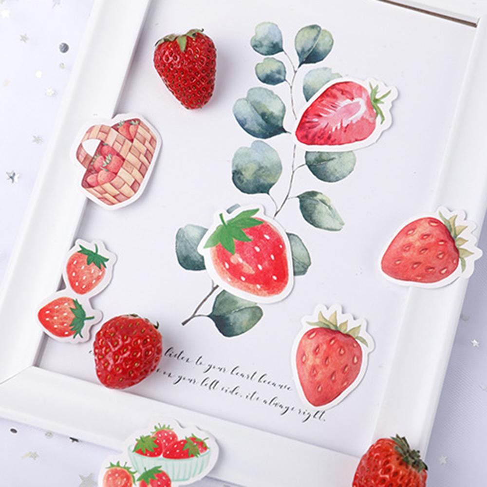 [Elegan] Strawberry Stiker Hias Hadiah Anak Lucu Kreatif Alat Tulis Sticker Marker Buku Kantor Sekolah Supply Sticky Notes