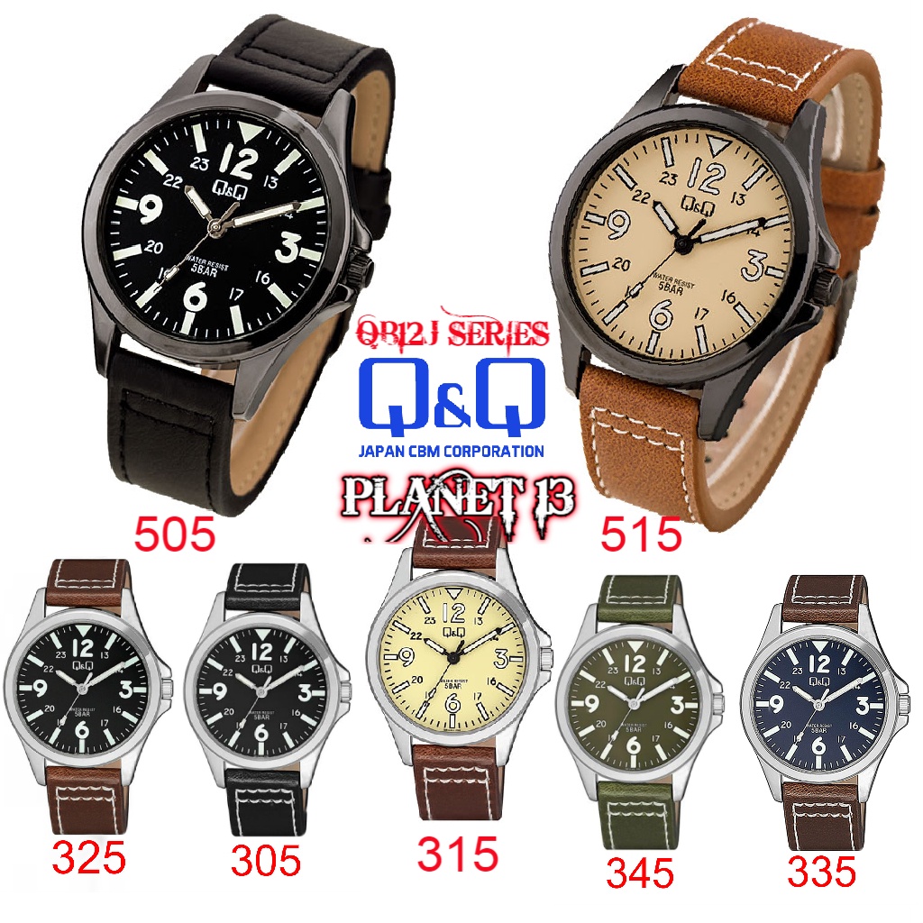 JAM TANGAN Q&Q QQ ORIGINAL QnQ QB12J LEATHER SERIES