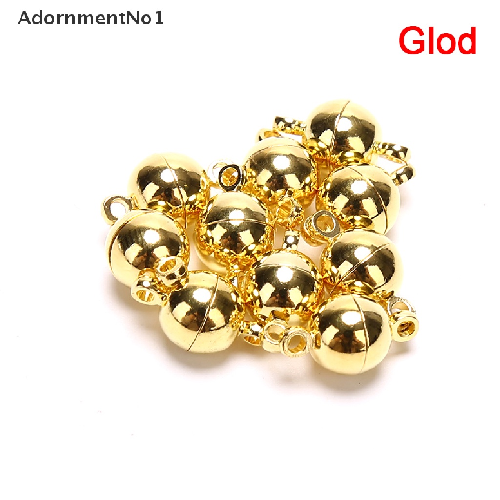 (AdornmentNo1) 10pcs / Set Gesper Lobster Magnetik Bentuk Bulat Untuk Membuat Perhiasan DIY