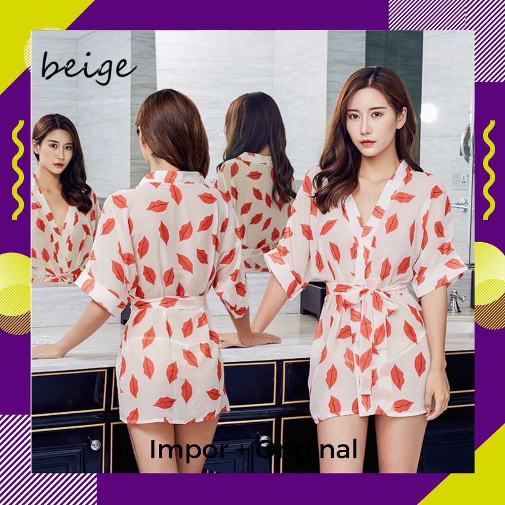 Baju tidur dewasa wanita / 1 set baju tidur wanita kimono / baju tidur sexy / baju sexy kimono