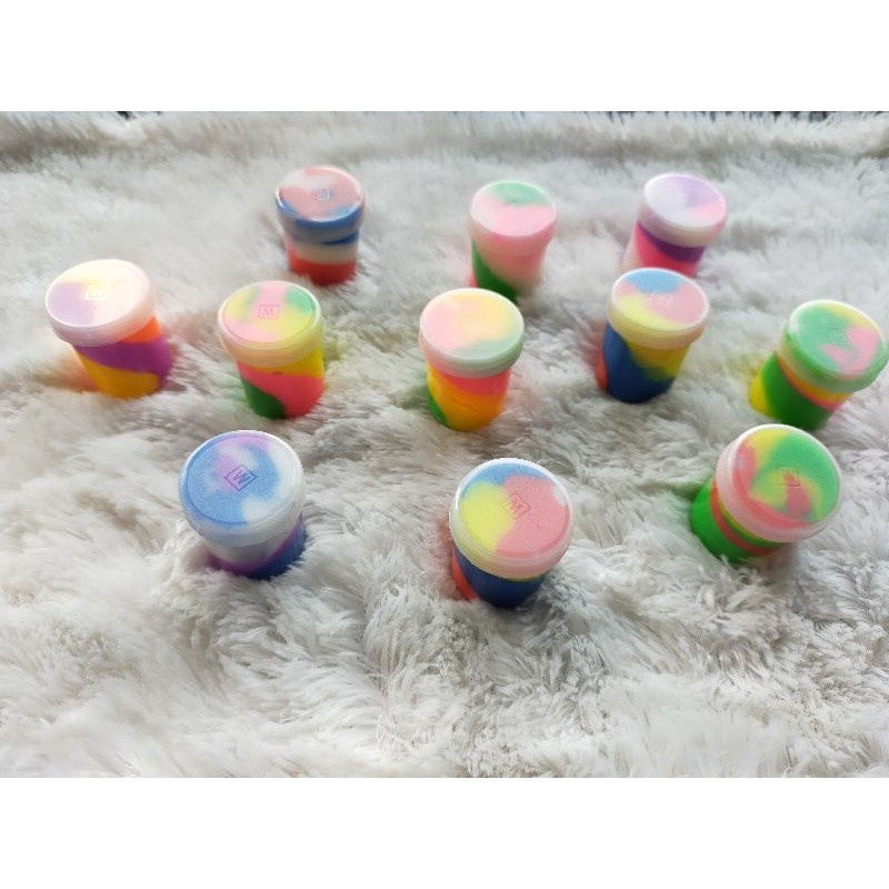 Slime Rainbow Murah Mainan Anak Cup Tabung Mini Plastisin Play Doh Harga Per Pcs