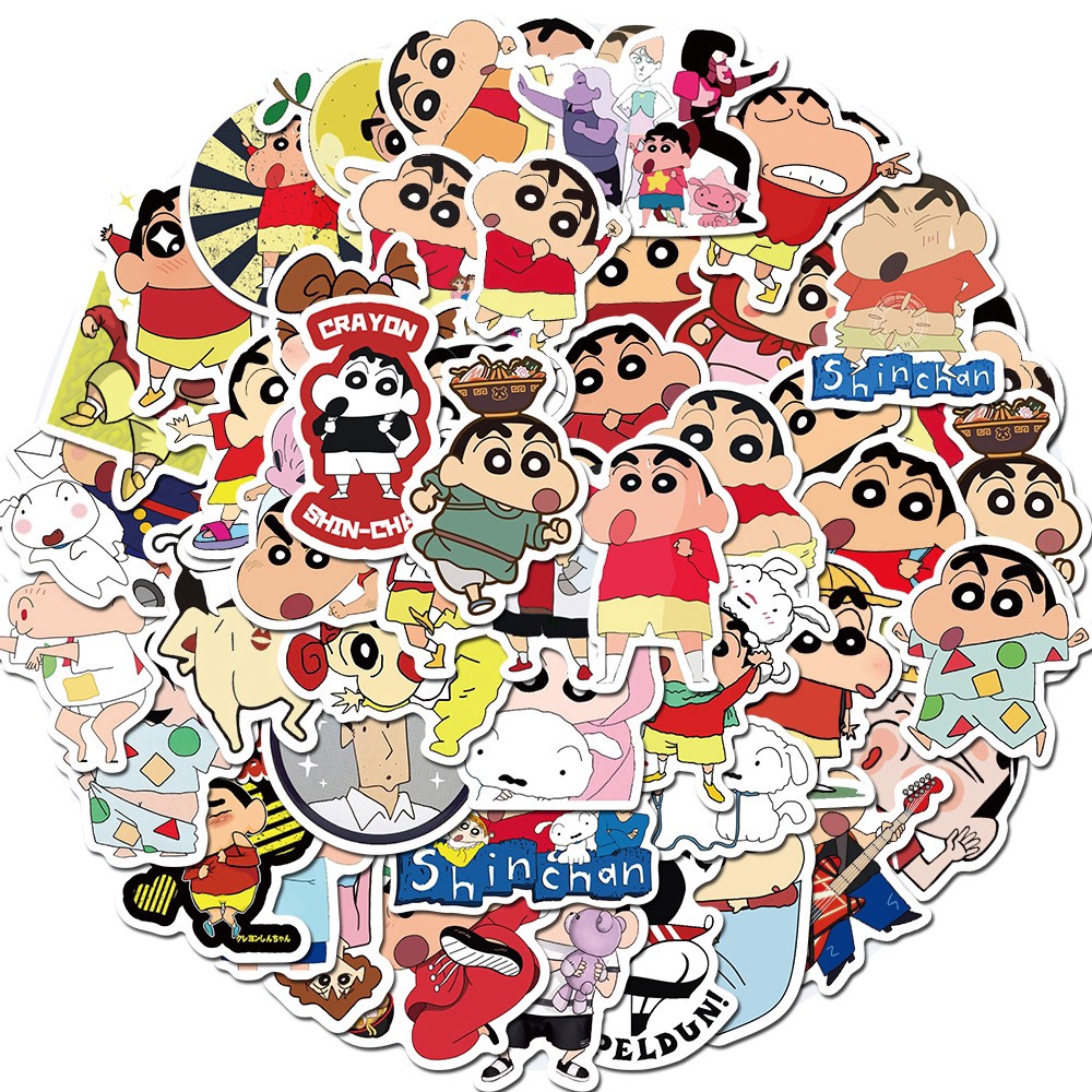 50Pcs Pak Stiker  Anime  Jepang Crayou ShinChan Lucu 