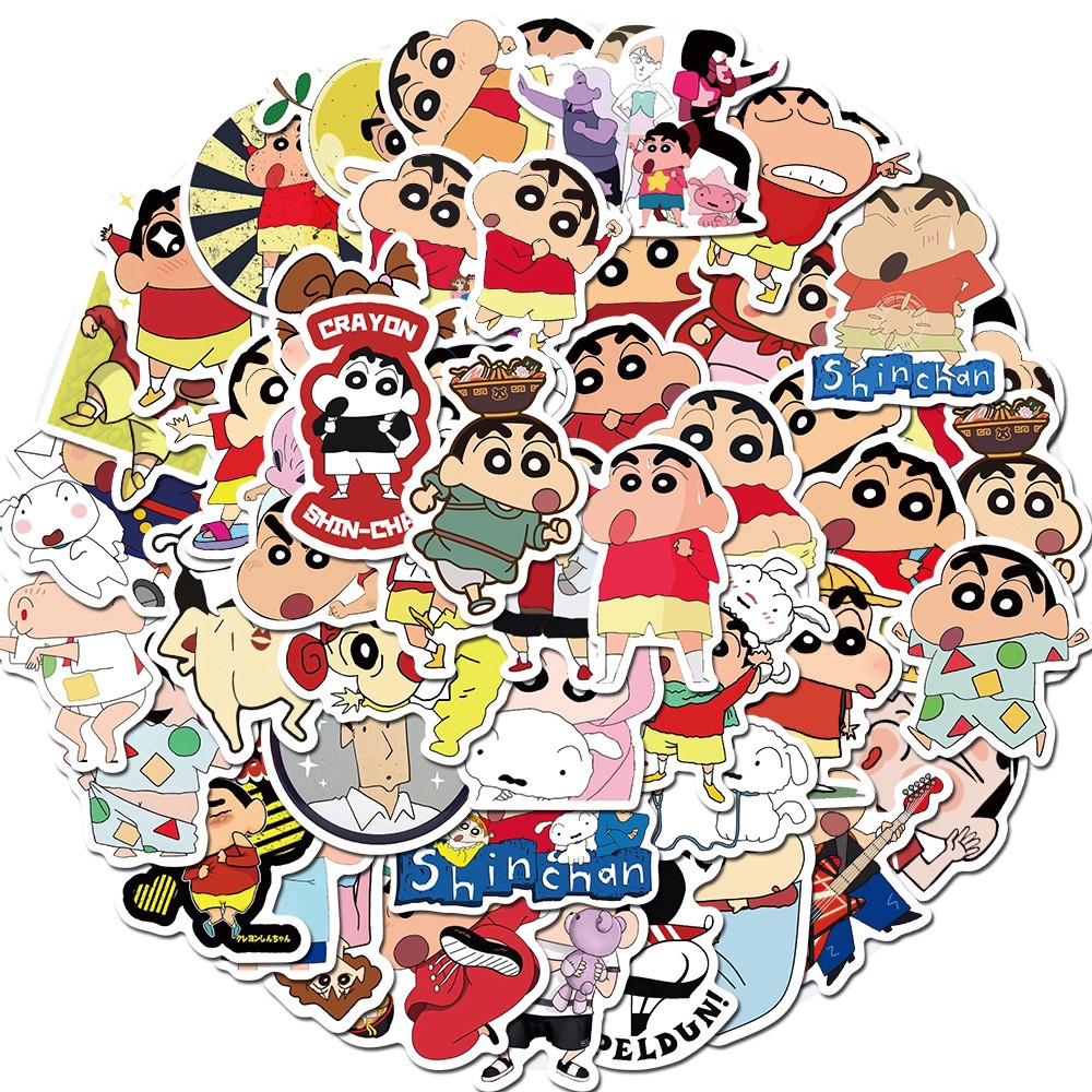 50Pcs Pak Stiker  Anime  Jepang Crayou ShinChan Lucu  