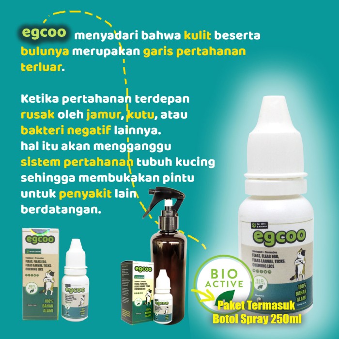 Obat Pembasmi Kutu Kucing Alami EGCOO - 15 ml