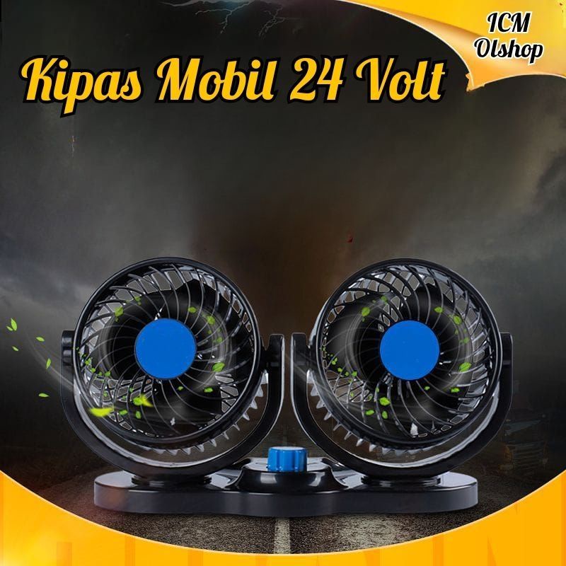 Kipas Angin Mobil 24V/ Kipas Mobil/ Car Cooling Double Fan⭐ ICM ⭐