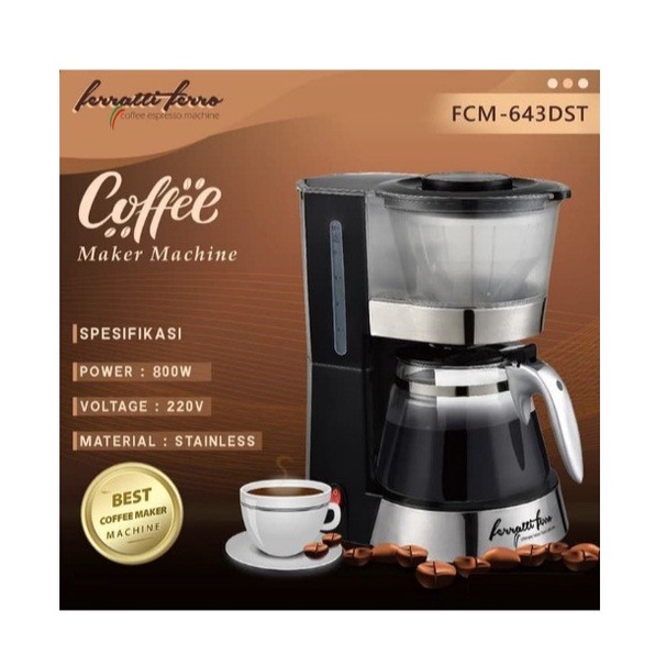 Coffee Maker Machine Ferratti Ferro FCM643DST Mesin Kopi FCM-643 DST