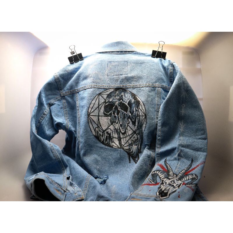 ANXIETY / JAKET LUKIS / JAKET JEANS/ JAKET CUSTOM/ JAKET JEAN/ CUSTOM/ Satanic/ satan