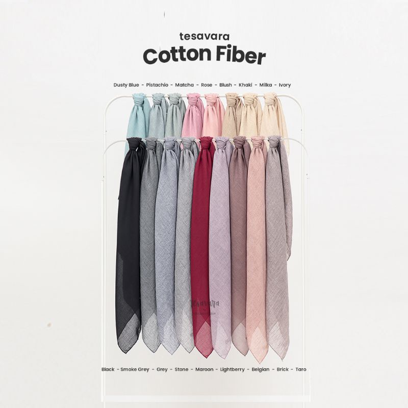 Tesavara | Cotton Fiber | Jilbab Wanita Segiempat