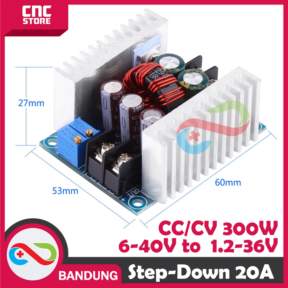 DC-DC STEP DOWN CA CC ADJUSTABLE BUCK CONVERTER POWER SUPPLY 20A 300W