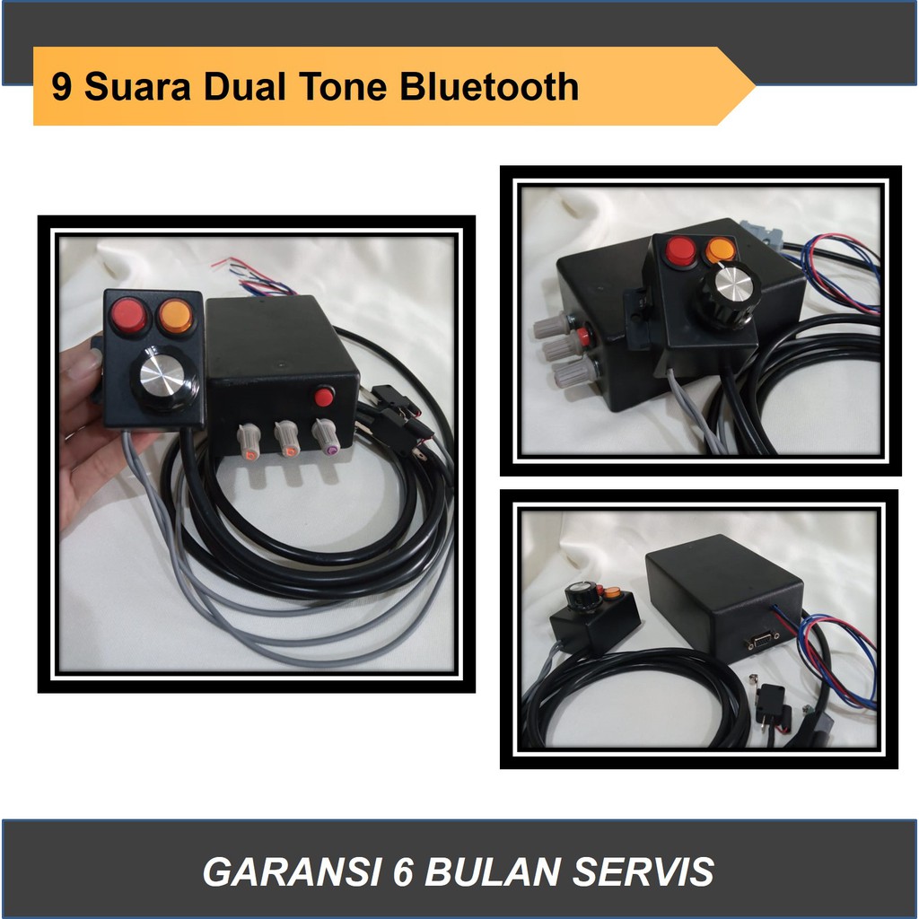 Sirine 9 suara dual tone Bluetooth, Sirene mp3 Klakson TOA, Modul mp3 bisa sambung hp, GARANSI