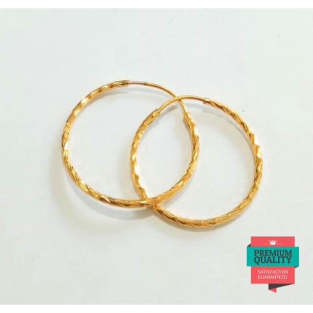 Terlaris Grosir anting emas asli kadar 700 model spiral Elegan