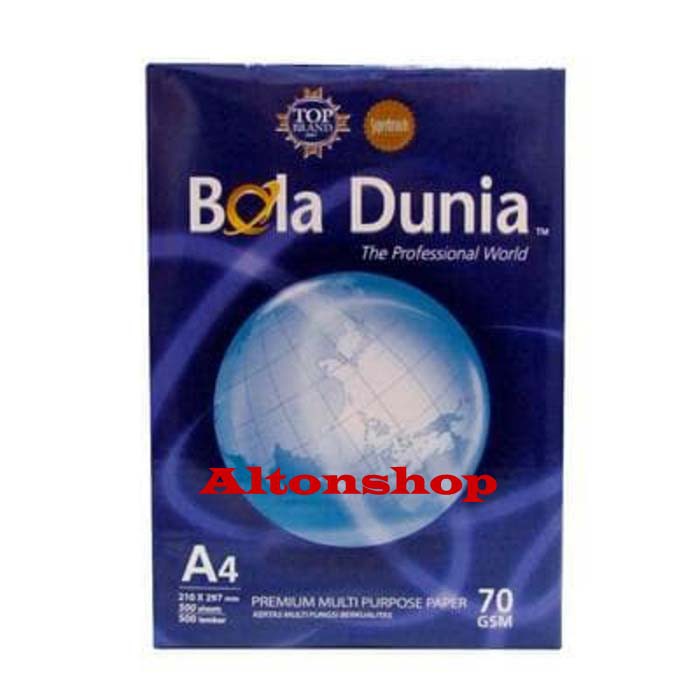 

Bola Dunia Kertas HVS A4 70 gsm 210 x 297 mm /Print/Fotocopy