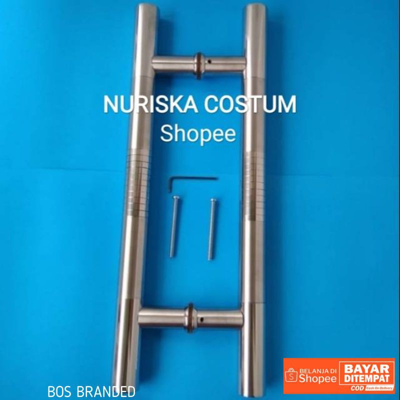 Pull handle pintu rumah tarikan pintu kaca handle baut tembus 60 cm Termurah