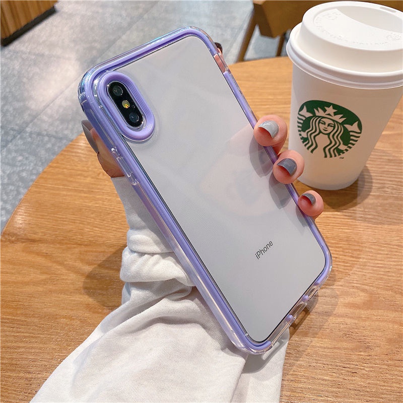 3 in 1 Case HP Transparan Anti Jatuh Untuk iPhone 7 Plus 8 Plus 6 6s Plus X XS MAX XR