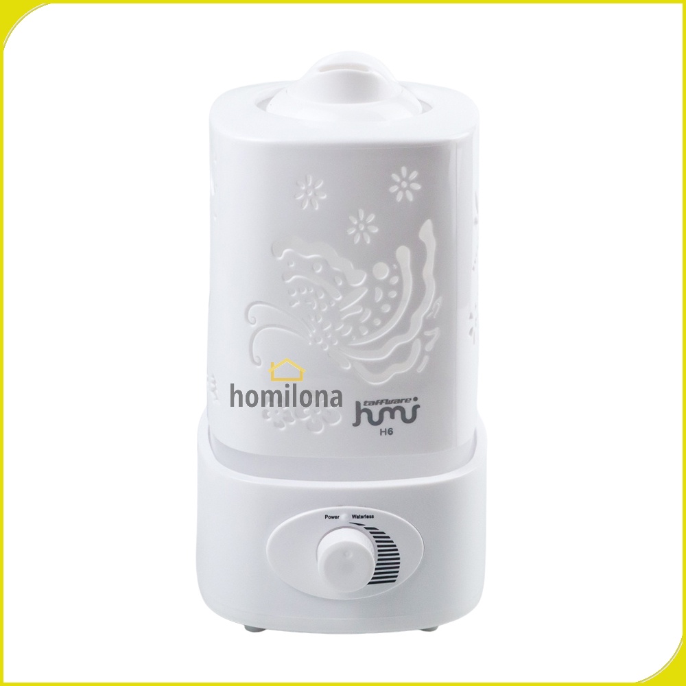 Air Humidifier Aromatherapy Oil Diffuser 7 Color Light 1500ml Carved Model Ukiran - Taffware  HUMI H6 - White