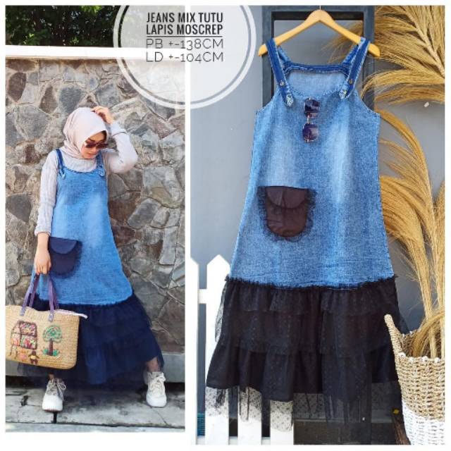 Overall jeans mix tutu