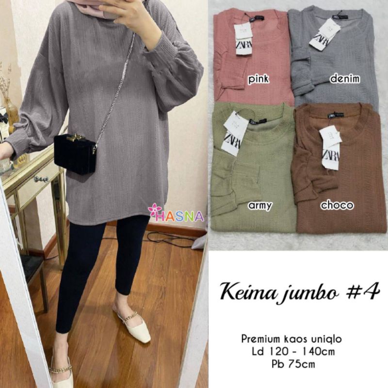Keima jumbo #4 by Hasna//atasan oversize//kaos uniqlo//ld 120 melar