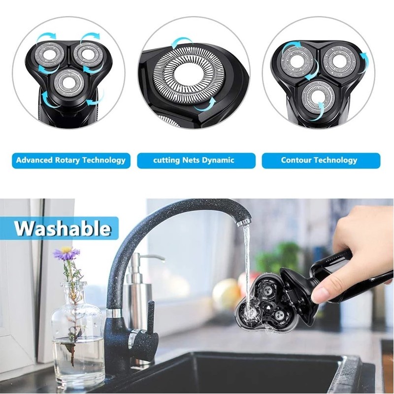 Alat Cukur Elektrik Pencukur Rambut Elektrik Shaver Elektrik 9D 3in1