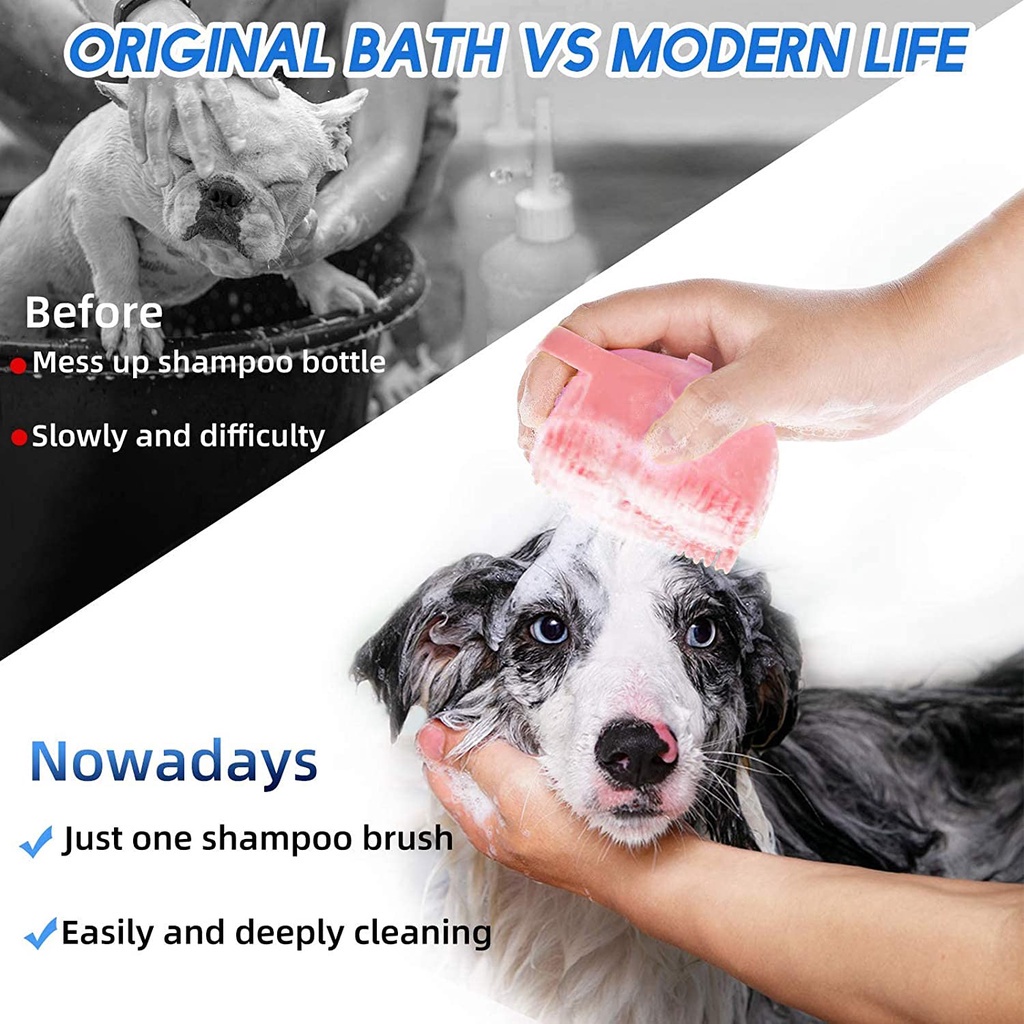 Sikat Mandi Silikon kucing Anjing / Sikat Mandi Hewan Isi Sabun | Sisir Mandi Silikon Pijat Anjing Kucing Kelinci | Pet Brush Grooming