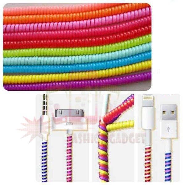 PELILIT KABEL SPIRAL / Pelindung Cable Hp Charger Universal / Cord Protector Color 1/ 2 WARNA