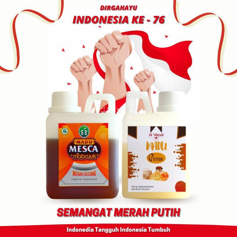 

Madu Merah + Madu putih asli 1000gr Promo Kemerdekan