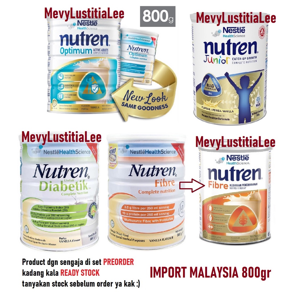 

Malaysia 800gr Susu Nutren Optimum Fibre Diabetik Diabetic Diabetes Junior Catch Up Growth Untuk Pertumbuhan Anak