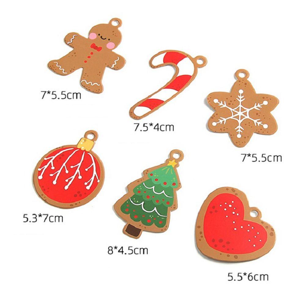 [Elegan] Hang Tag Bola Pohon Natal Xmas Perlengkapan Hadiah Permen Tongkat Gingerbread Man Snowflake Writable Dekorasi Nikmat Natal