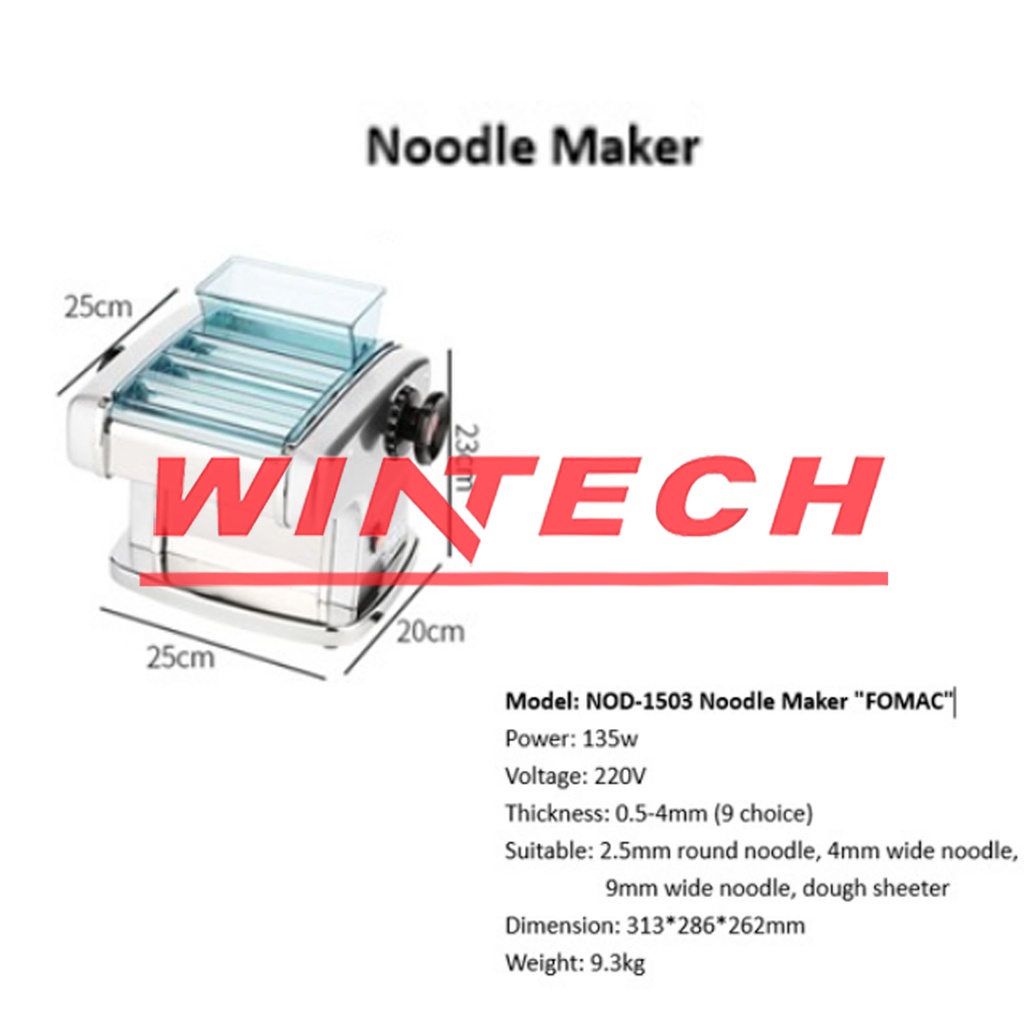 FOMAC NOD-1503 Noodle Maker (Mesin Pembuat Mie/pencetak Mie)