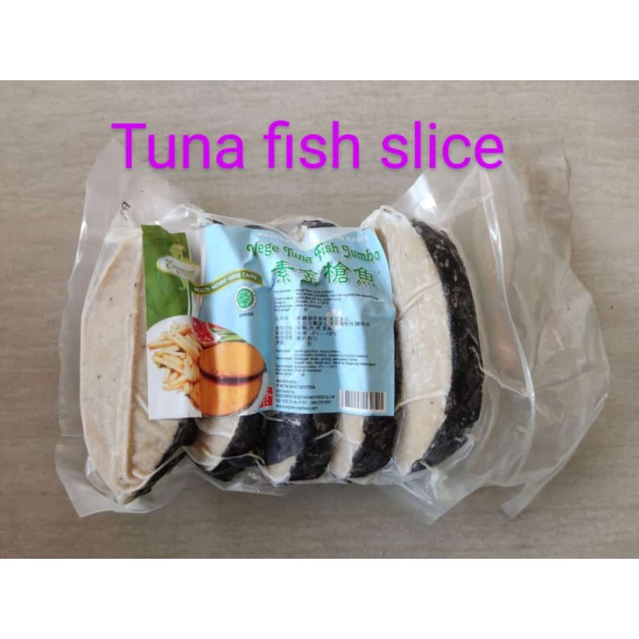 

vegetarian tian en xiang tuna fish slice / ikan potong / iris