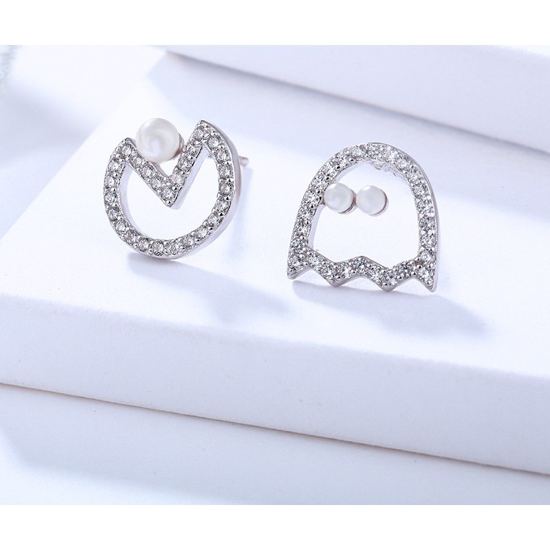Anting Silver Perak S925 Wanita Fashion Murah AAS015 motif flip flop PAC MAN sangat unik dan lucu