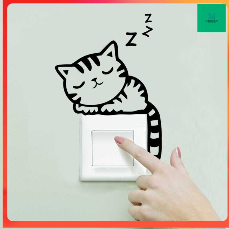 TD - CCA Sticker Wallpaper Dinding Sleeping Cat