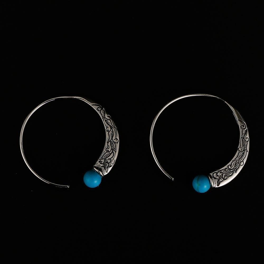 Solighter Anting Hoop New Bohemian Turquoise Ear Stud