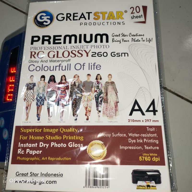 

H7Y PREMIUM RC GLOSSY JAPAN QUALITY WATER PROFF A4/20LEMBAR