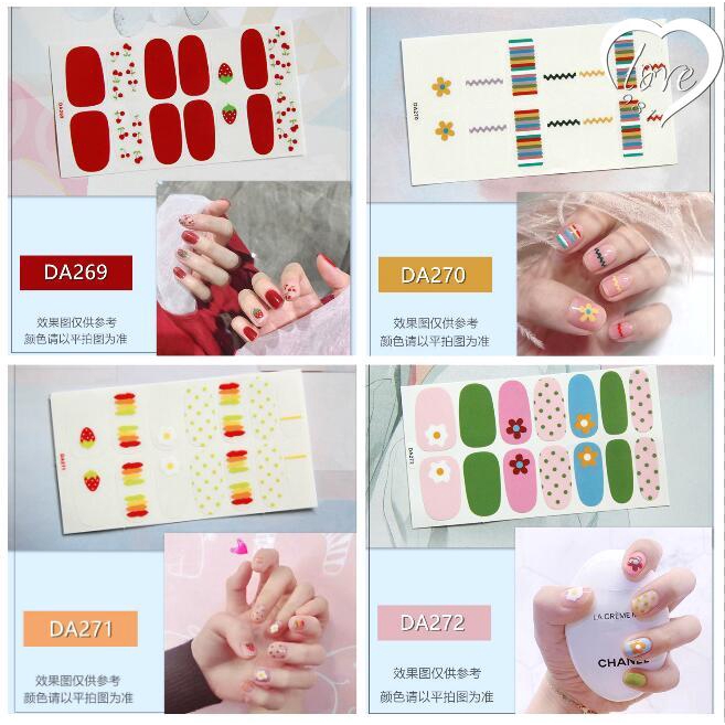 DA261-280 【COD】Stiker Kuku 3D Gaya Korea untuk Nail Art Glitter art nail Kuku palsu Stiker Aksesoris