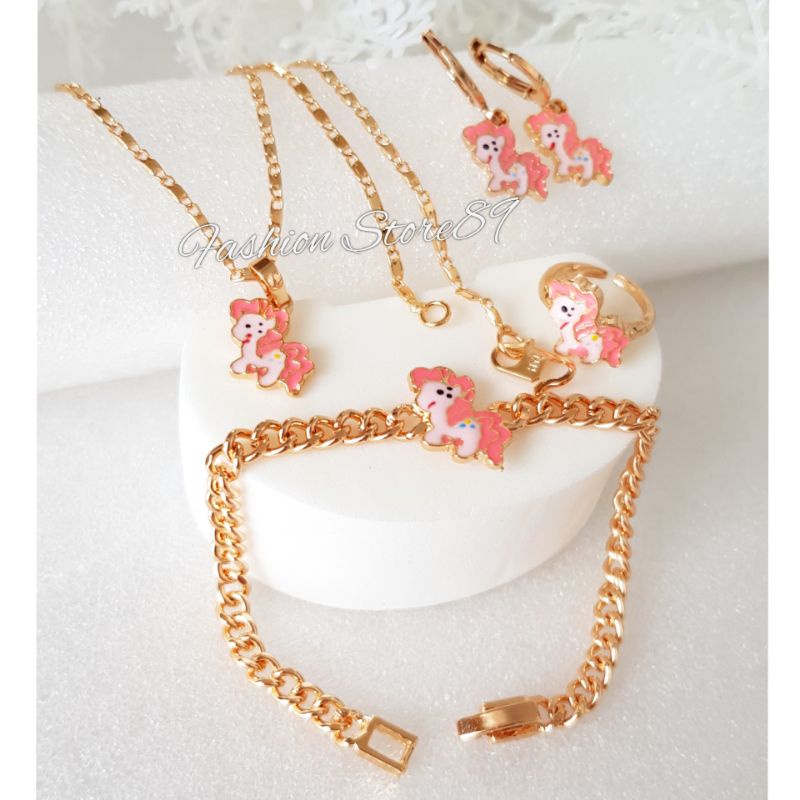 kalung Set Anak Fashion impor perhiasan lapis emas Bestseller Aneka motif Cantik