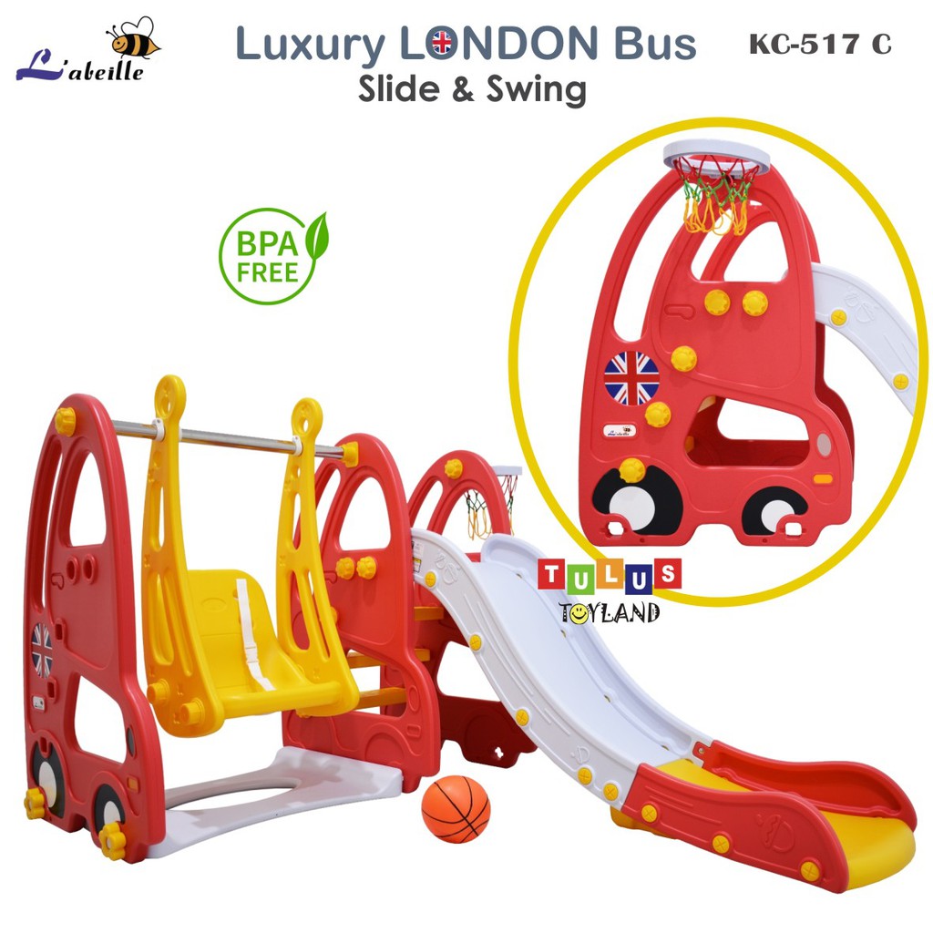 Perosotan Ayunan Labeille Luxury LONDON Bus OTTO Car Slide Swing KANGAROO Seluncuran Anak Basketball