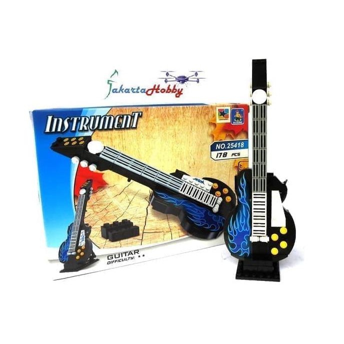 PART Mainan Blok Lego Ausini Alat Musik Instrument 25418 Model Gitar -DRONE_ZONE