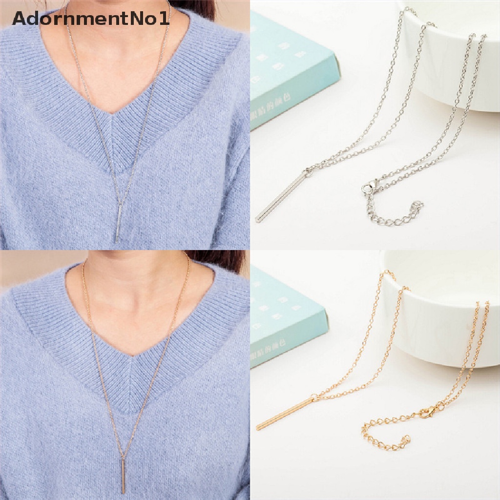 (AdornmentNo1) Kalung Rantai Panjang Lapis Silver Untuk Wanita