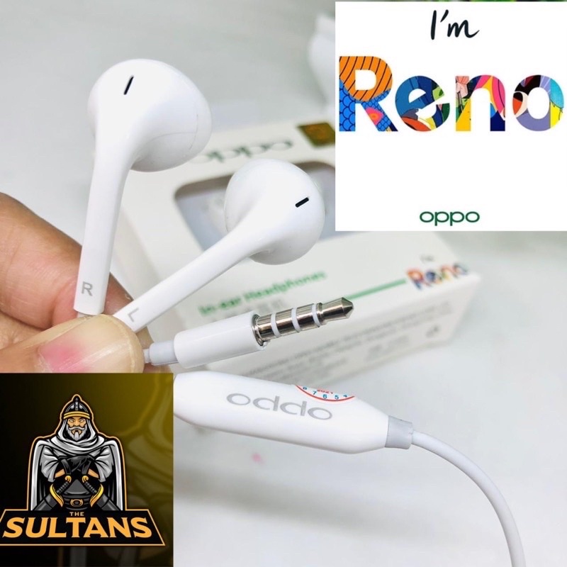 GROSIR HANDSFREE OPPO RENO 2 3 4 5 COLOKAN 3.5MM ASLI SUARA JERNIH