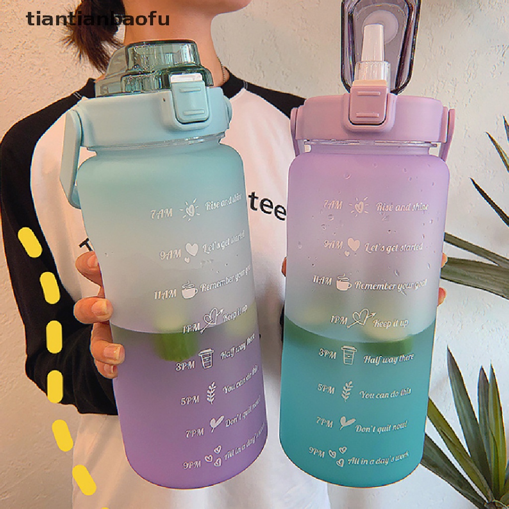 Botol Air Portabel Dengan Sedotan Warna-Warni Ukuran 2000ml