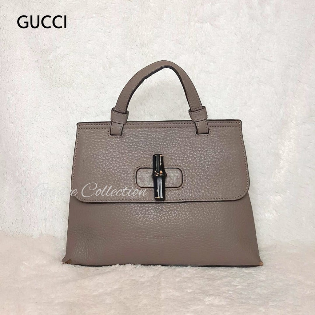 TAS WANITA BRANDED ORIGINAL - GC VINTAGE BAMBOO DAILY LEATHER GREY