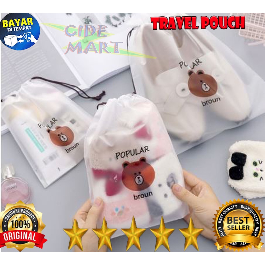 POUCH TRAVEL ORGANIZER BAG KOSMETIK ANTI AIR POUCH WANITA IMPORT STRING JAKARTA MURAH COD