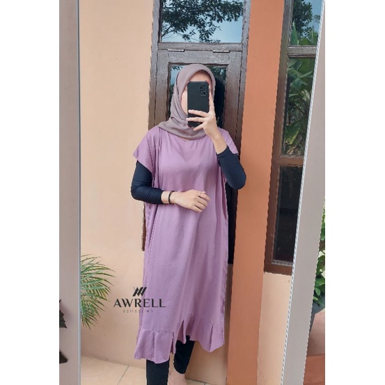 Daster Viral Polos Kekinian Ruffle Tunik Awrellcollection