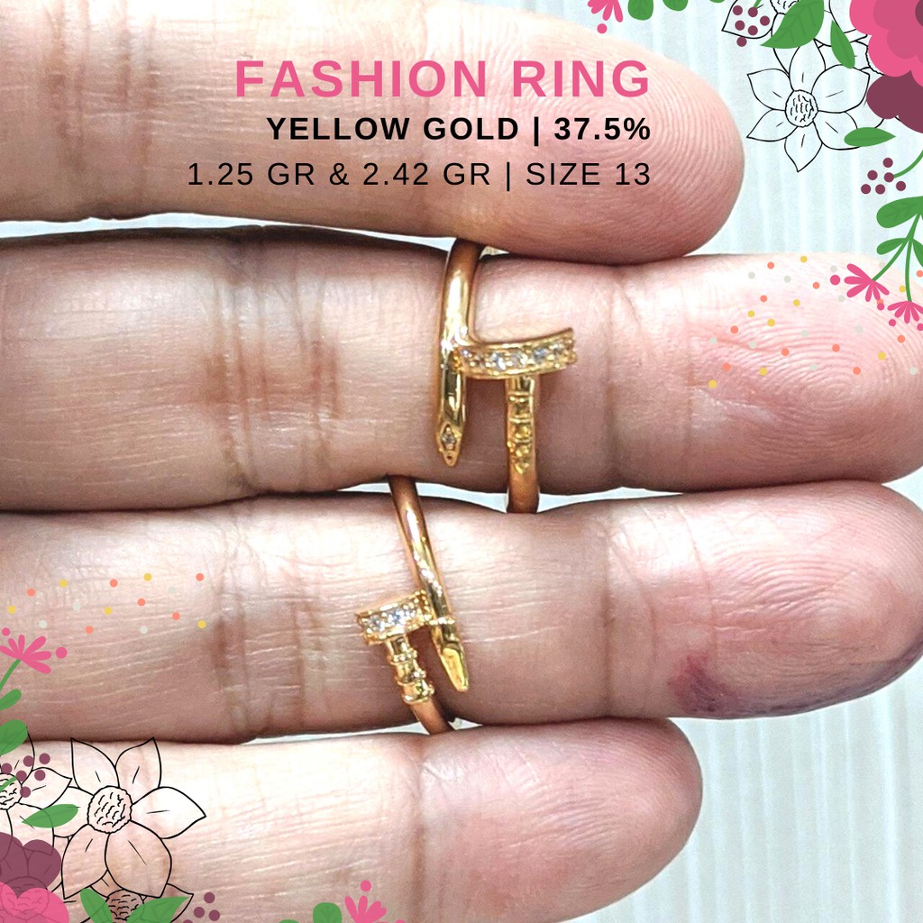 CINCIN EMAS ASLI FASHION KEKINIAN CT MODEL PAKU KADAR 375