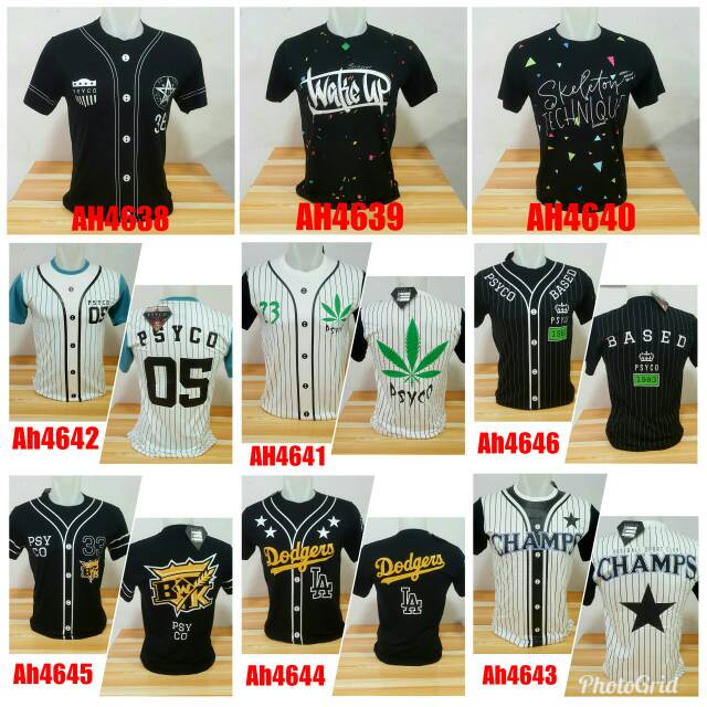 Kaos Spandek pria kaos base ball champs kaos psyco kaos dodgers baju santai cowok