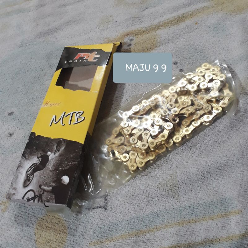 Rantai Sepeda mtb lipat  8 Speed PYC warna gold