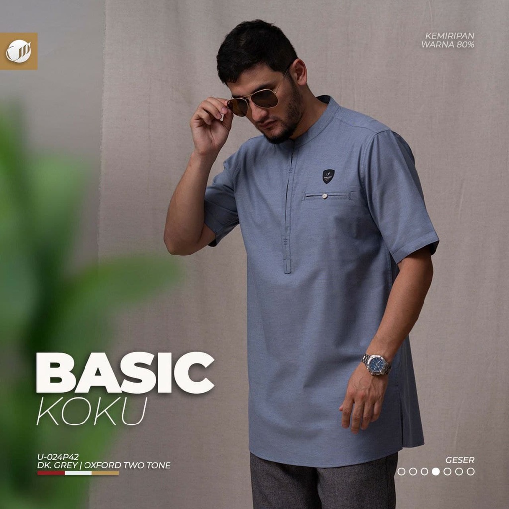 SAMASE Koku Basic Lengan Pendek U024P - Dark Grey