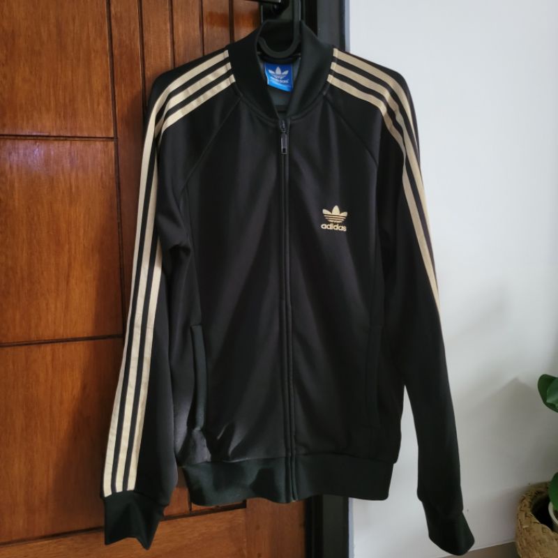 preloved adidas tracktop black gold ori