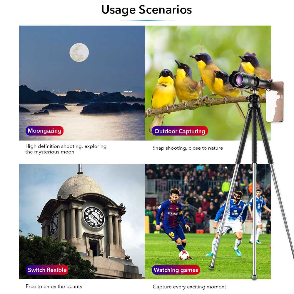 TG-A2 APEXEL Lensa Smartphone Telephoto Lens 60X Tripod Remote - JS60XJJ09B